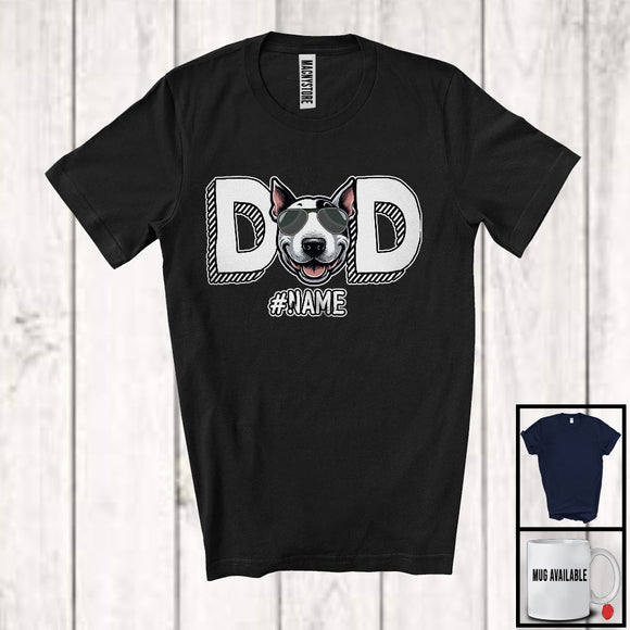 MacnyStore - Personalized Dad, Amazing Father's Day Custom Name Bull Terrier Sunglasses, Family Group T-Shirt