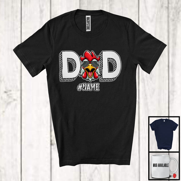 MacnyStore - Personalized Dad, Amazing Father's Day Custom Name Farm Animal Chicken, Farmer Family T-Shirt