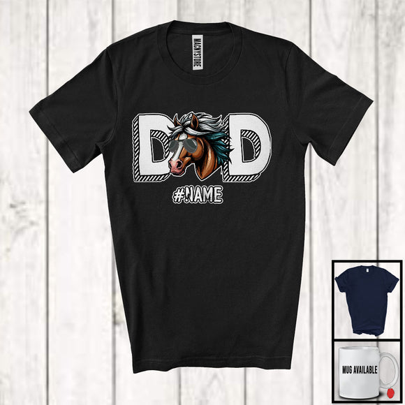 MacnyStore - Personalized Dad, Amazing Father's Day Custom Name Farm Animal Horse, Farmer Family Group T-Shirt