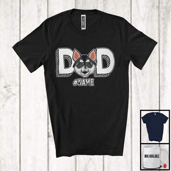 MacnyStore - Personalized Dad, Amazing Father's Day Custom Name Husky Owner Sunglasses, Family Group T-Shirt
