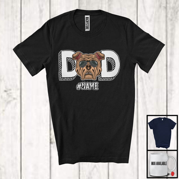 MacnyStore - Personalized Dad, Amazing Father's Day Custom Name Pit Bull Owner Sunglasses, Family Group T-Shirt