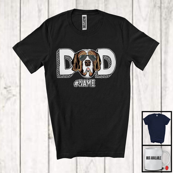 MacnyStore - Personalized Dad, Amazing Father's Day Custom Name St. Bernard Sunglasses, Family Group T-Shirt
