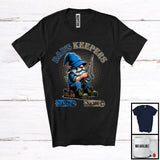 MacnyStore - Personalized Dad's Keepers, Lovely Father's Day Fishing Gnome, Custom 2 Name Family T-Shirt