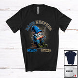 MacnyStore - Personalized Dad's Keepers, Lovely Father's Day Fishing Gnome, Custom 2 Name Family T-Shirt