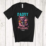 MacnyStore - Personalized Daddy Axolotl; Humorous Father's Day Custom Name Muscle Axolotl Dad Boy Family T-Shirt