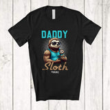 MacnyStore - Personalized Daddy Sloth; Humorous Father's Day Custom Name Muscle Sloth Dad Boy Family T-Shirt