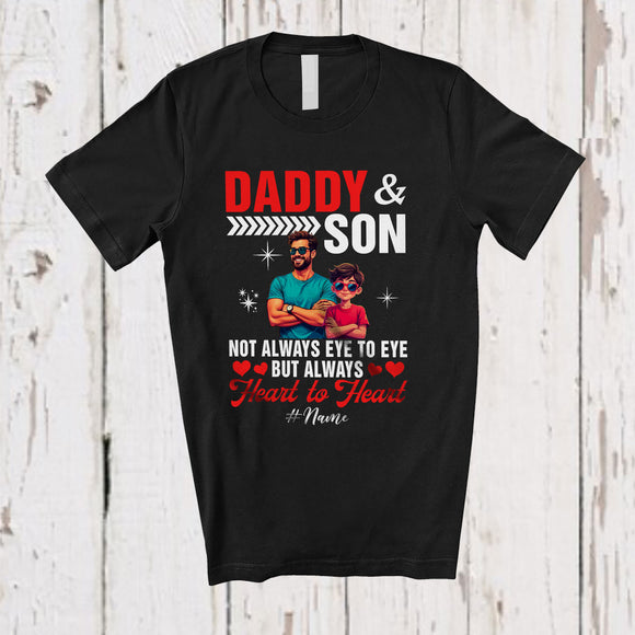 MacnyStore - Personalized Daddy and Son; Adorable Father's Day Custom Name Family Group T-Shirt