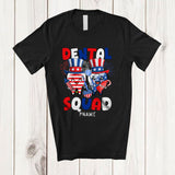 MacnyStore - Personalized Dental Squad; Amazing 4th Of July Two Teeth Fireworks; Custom Name Dentist T-Shirt