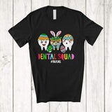 MacnyStore - Personalized Dental Squad; Amazing Easter Eggs Three Bunny Teeth Tooth; Custom Name Dentist T-Shirt