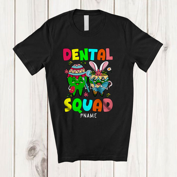 MacnyStore - Personalized Dental Squad; Amazing Easter Two Teeth Bunnies Egg; Custom Name Dentist T-Shirt