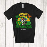 MacnyStore - Personalized Did Someone Say Shenanigans; Lovely St. Patrick's Day Custom Name Shelties Rainbow T-Shirt