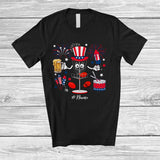 MacnyStore - Personalized Disc Golf Drinking Beer; Proud 4th Of July Custom Name Disc Golf Player; Patriotic T-Shirt