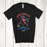 MacnyStore - Personalized Don't Make Me Put My Foot Down; Joyful 4th Of July Flamingo; Custom Name Patriotic T-Shirt