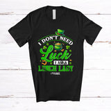 MacnyStore - Personalized Don't Need Luck I'm A Lunch Lady; Happy St. Patrick's Day Custom Name Shamrock T-Shirt