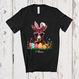 MacnyStore - Personalized Donkey Sunglasses Eating Carrot; Lovely Easter Custom Name Farmer; Farm Eggs Hunt T-Shirt