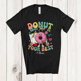 MacnyStore - Personalized Donut Stress Just Do Your Best; Joyful Test Day Pencil Donut; Custom Name Teacher T-Shirt