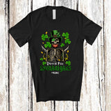 MacnyStore - Personalized Down For Shenanigans; Scary St. Patrick's Day Custom Name Skeleton Pirate Leprechaun T-Shirt