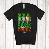 MacnyStore - Personalized Drink Until Drunk; Amazing St. Patrick's Day Three Beer Glasses; Custom Name Drinking T-Shirt
