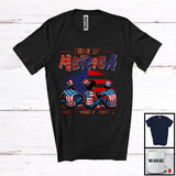 MacnyStore - Personalized Drink Up Merica, Proud 4th Of July Custom Name 1 Women 2 Men Afro Black, Patriotic T-Shirt