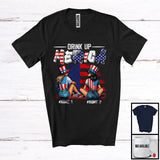 MacnyStore - Personalized Drink Up Merica, Proud 4th Of July Custom Name 2 Women, Patriotic Group T-Shirt