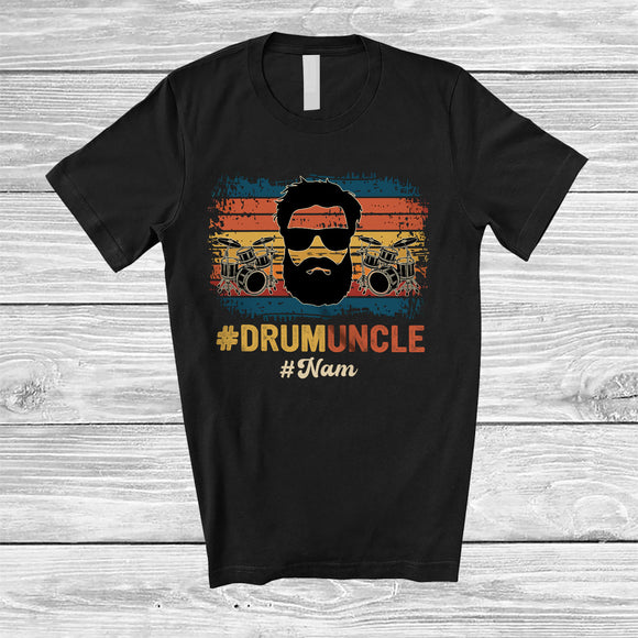 MacnyStore - Personalized Drum Uncle; Proud Father's Day Custom Name Drum Player; Music Family T-Shirt