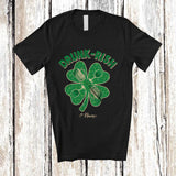 MacnyStore - Personalized Drunk rish; Lovely St. Patrick's Day Lucky Shamrocks; Custom Name Drunker Beer Wine T-Shirt