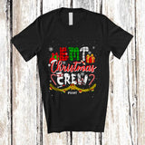 MacnyStore - Personalized EMT Christmas Crew; Amusing X-mas Plaid Snow; Custom Name Nurse Nursing T-Shirt