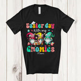 MacnyStore - Personalized Easter Day With My Gnomies; Lovely Three Custom Name Chef Bunny Gnomes T-Shirt