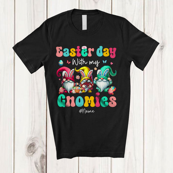 MacnyStore - Personalized Easter Day With My Gnomies; Lovely Three Custom Name Nurse Bunny Gnomes T-Shirt