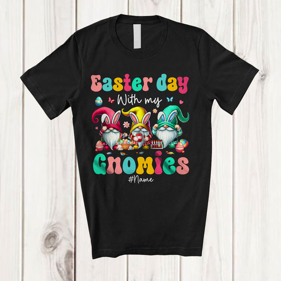 MacnyStore - Personalized Easter Day With My Gnomies; Lovely Three Custom Name Phlebotomist Gnomes T-Shirt