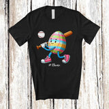 MacnyStore - Personalized Easter Egg Playing Baseball; Fantastic Easter Custom Name Sport Player; Family T-Shirt