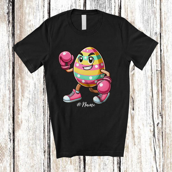 MacnyStore - Personalized Easter Egg Playing Boxing; Fantastic Easter Custom Name Sport Player; Family T-Shirt