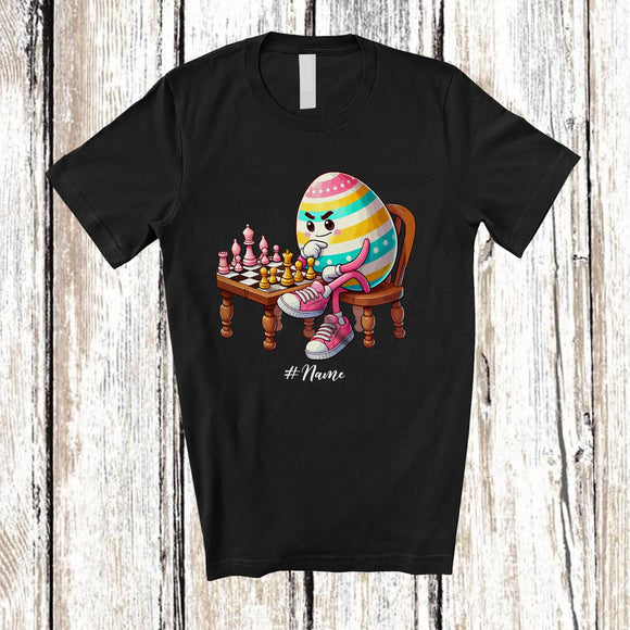 MacnyStore - Personalized Easter Egg Playing Chess; Fantastic Easter Custom Name Sport Player; Family T-Shirt