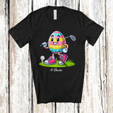 MacnyStore - Personalized Easter Egg Playing Golf; Fantastic Easter Custom Name Sport Player; Family T-Shirt