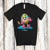MacnyStore - Personalized Easter Egg Playing Ice Hockey; Fantastic Easter Custom Name Sport Player; Family T-Shirt