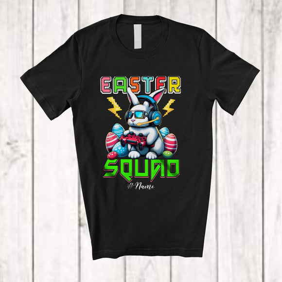 MacnyStore - Personalized Easter Squad; Amazing Easter Bunny Gaming; Custom Name Gamer Egg Hunting T-Shirt