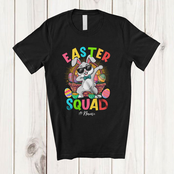 MacnyStore - Personalized Easter Squad; Cheerful Easter Custom Name Bunny Dabbing; Egg Hunting T-Shirt