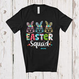 MacnyStore - Personalized Easter Squad; Joyful Easter Custom Name Three Leopard Bunny Face; Egg Hunting T-Shirt