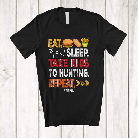 MacnyStore - Personalized Eat Sleep Take Kids To Hunting; Awesome Mother's Day Custom Name Family T-Shirt