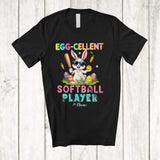 MacnyStore - Personalized Egg-cellent Softball Player; Lovely Easter Bunny Eggs Excellent; Custom Name Sport T-Shirt