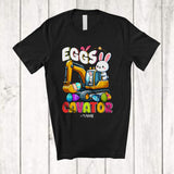 MacnyStore - Personalized EggsCavator; Lovely Easter Custom Name Bunny Excavator Driver; Egg Hunt Family T-Shirt