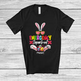 MacnyStore - Personalized Emergency Department Bunny; Adorable Easter Custom Name ER Nurse; Bunny Ears T-Shirt