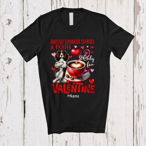 MacnyStore - Personalized English Springer Spaniel Coffee For Valentine; Lovely Custom Name Single; Animal T-Shirt