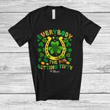 MacnyStore - Personalized Everybody In Pub Tipsy; Joyful St. Patrick's Day Custom Name Drinking; Groovy Horseshoe T-Shirt