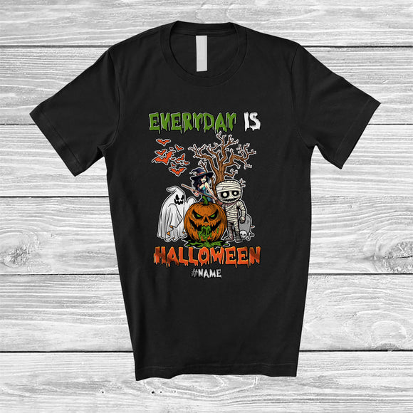 MacnyStore - Personalized Everyday Is Halloween; Horror Custom Name Mummy Boo Witch; Family T-Shirt