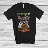 MacnyStore - Personalized Everyday Is Halloween; Horror Custom Name Skeleton Boo Witch; Family T-Shirt