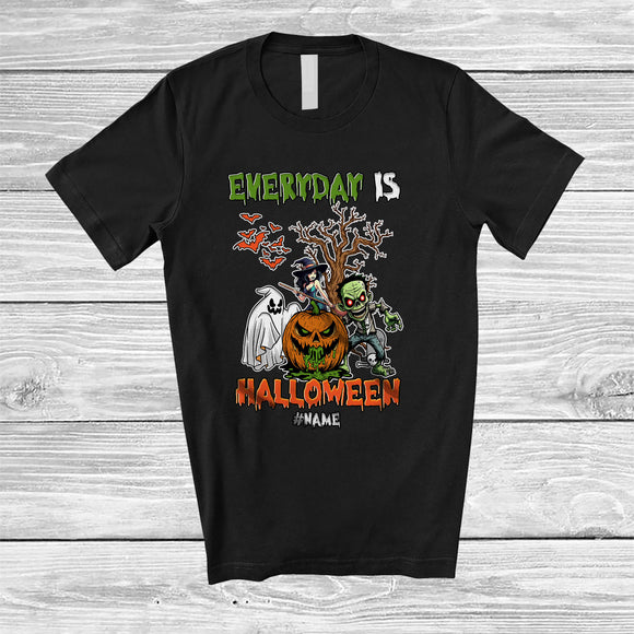 MacnyStore - Personalized Everyday Is Halloween; Horror Custom Name Zombie Boo Witch; Family T-Shirt