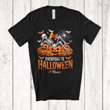 MacnyStore - Personalized Everyday Is Halloween; Scary Custom Name Skeleton Tired Social Worker Pumpkins T-Shirt
