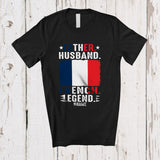 MacnyStore - Personalized Father Husband French Legend; Joyful Father's Day Custom Name France Flag T-Shirt