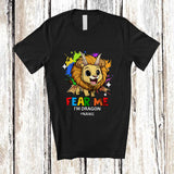 MacnyStore - Personalized Fear Me I'm Dragon; Adorable Custom Name Lion Wild Animal Colorful T-Shirt